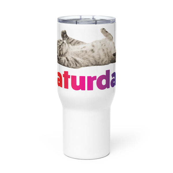 Travel mug with a handle