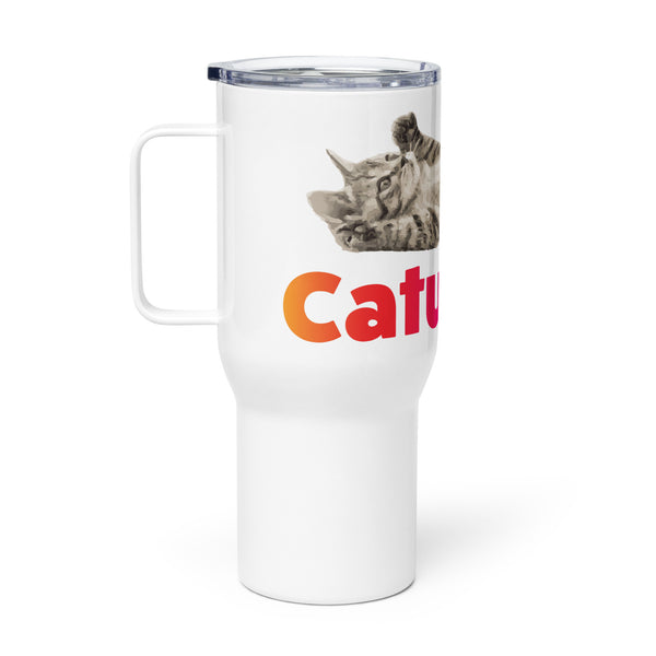 Travel mug with a handle